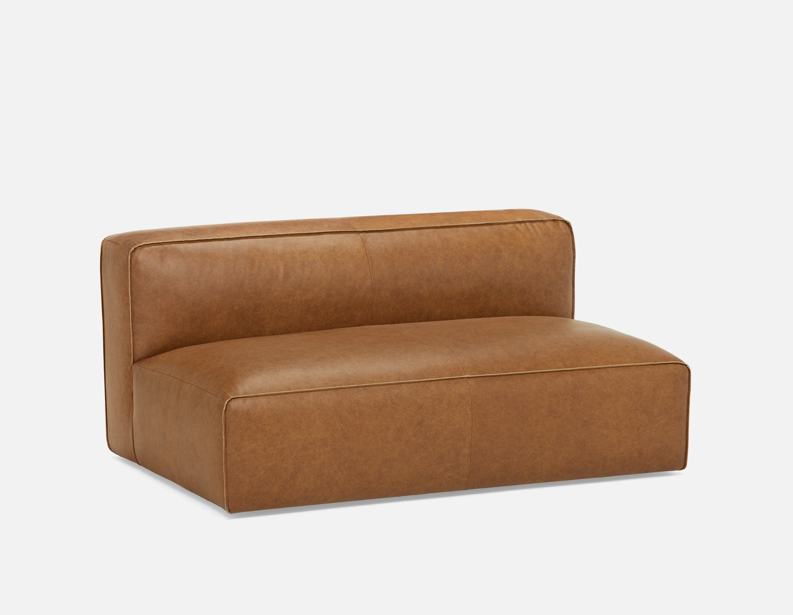 MONTE - 100% leather classic loveseat sofa - Chocolate