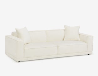 HILLARY - modern low back 96" luxury sofa - White