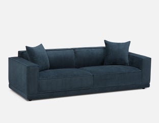 HILLARY - modern low back 96" luxury sofa - Teal