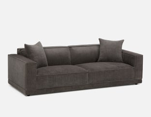 HILLARY - canapé 96" de luxe moderne à dossier bas - Gris