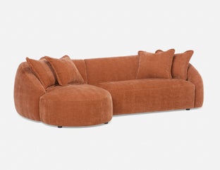 DOYER - modern left-facing sectional sofa - Rust