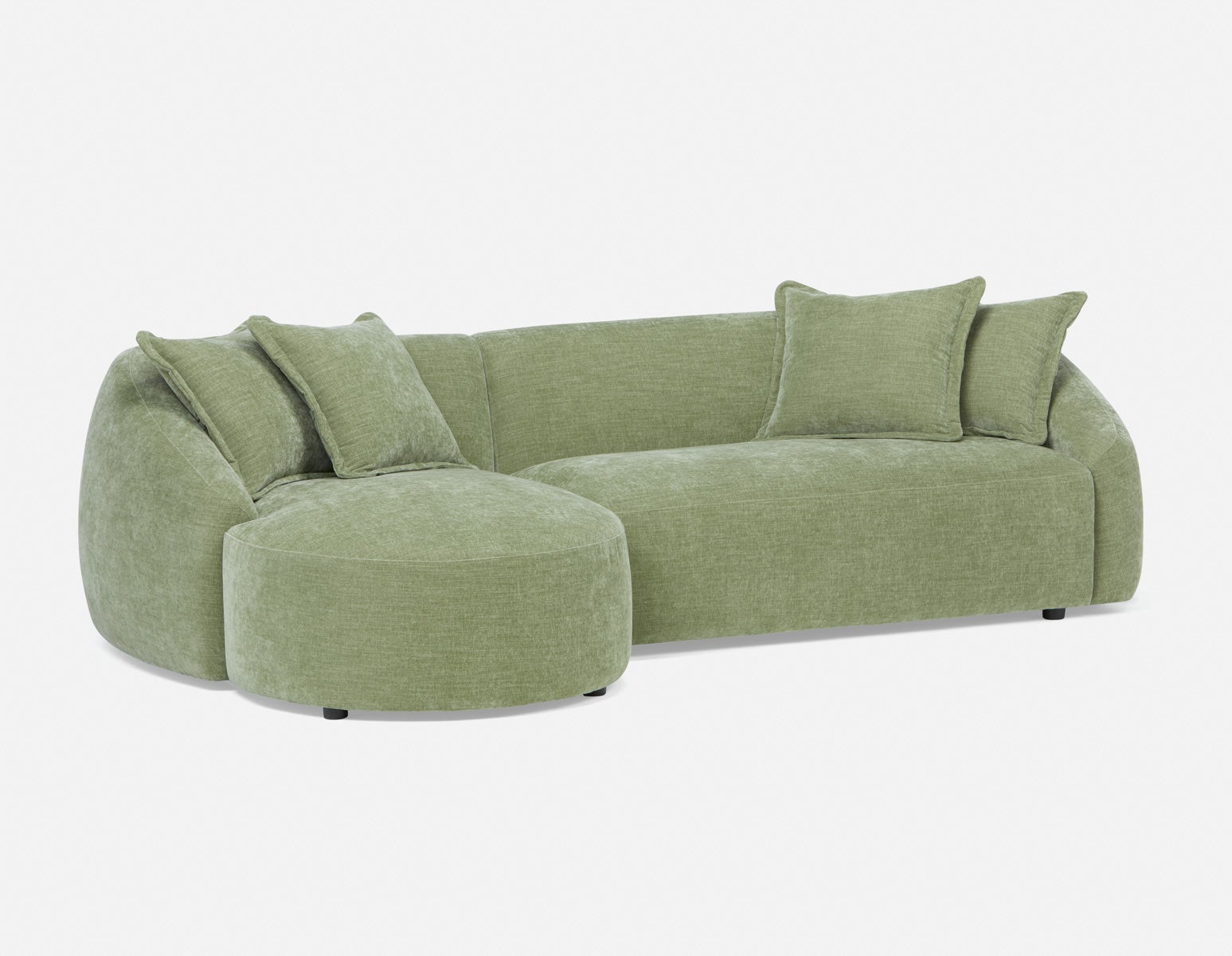 DOYER - modern left-facing sectional sofa - Green