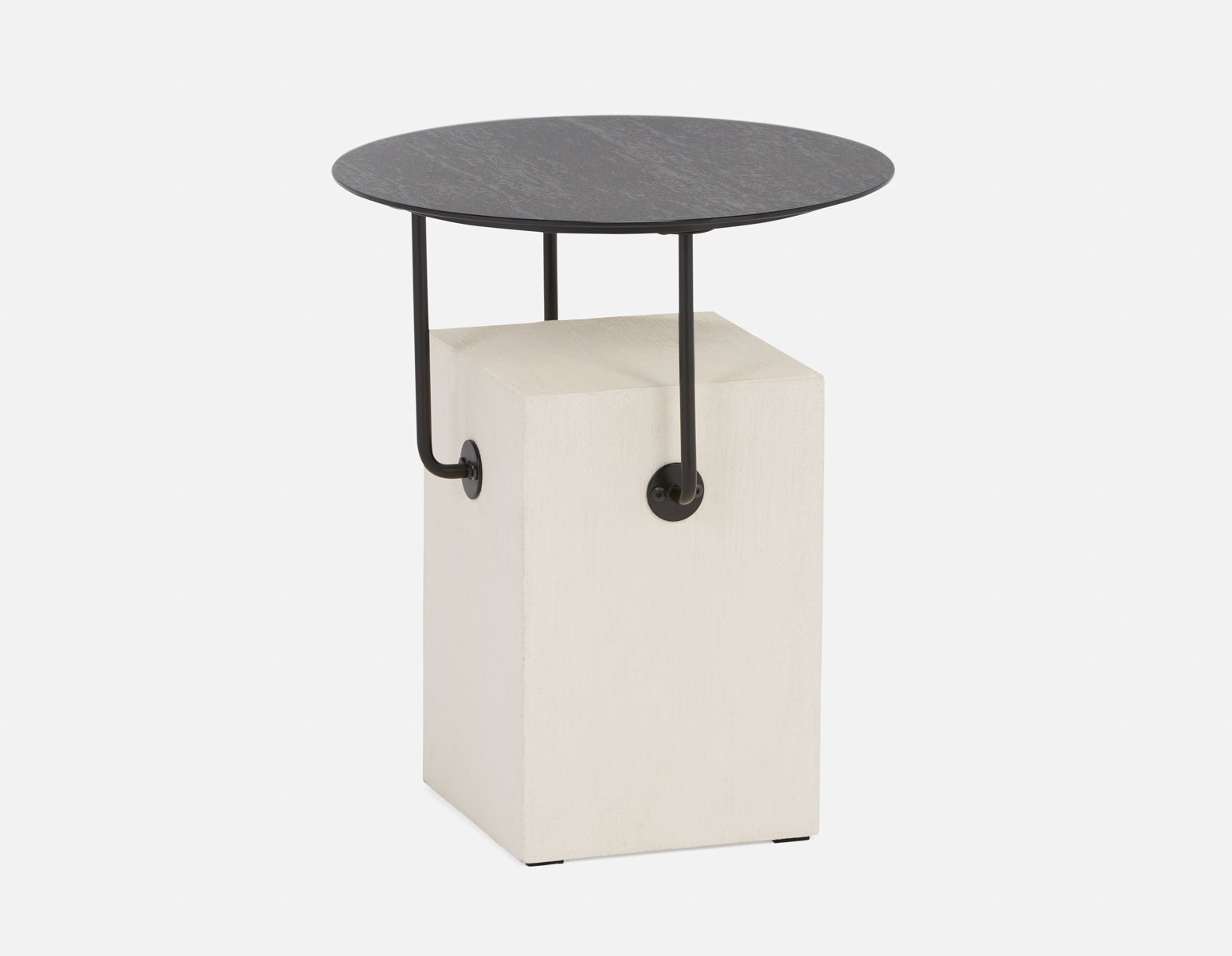 GENNY - table d'appoint moderne contemporaine 45cm - Noir