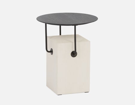 GENNY - table d'appoint moderne contemporaine 45cm - Noir
