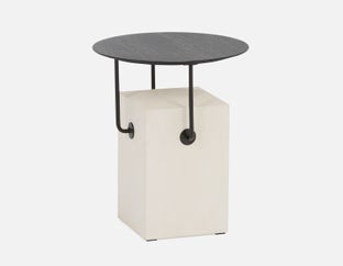 GENNY - table d'appoint moderne contemporaine 45cm - Noir
