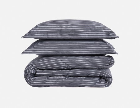 GLASGOW - 3-piece queen duvet cover set - Black/White
