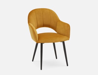 BAILEY - chaise de salle à manger en velours contemporaine - Chameau