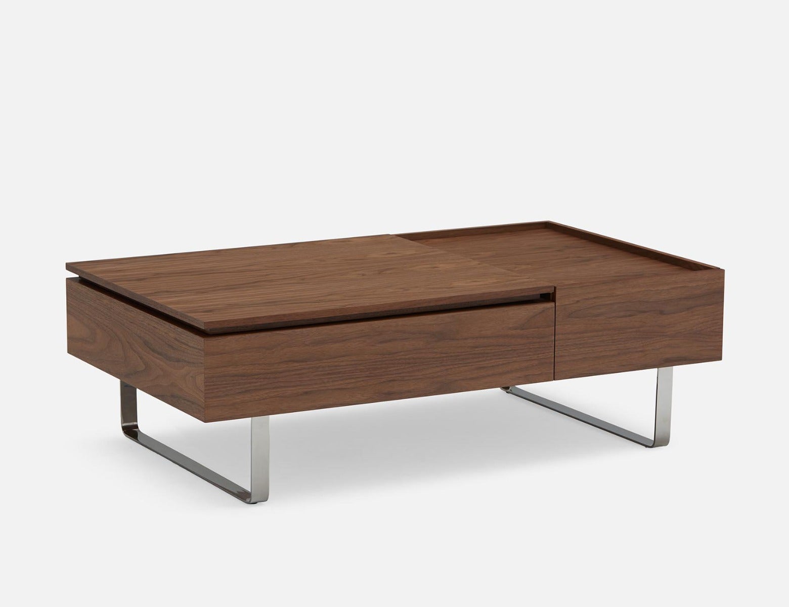 EVO - walnut veneer lift-top storage coffee table 120 cm - Walnut