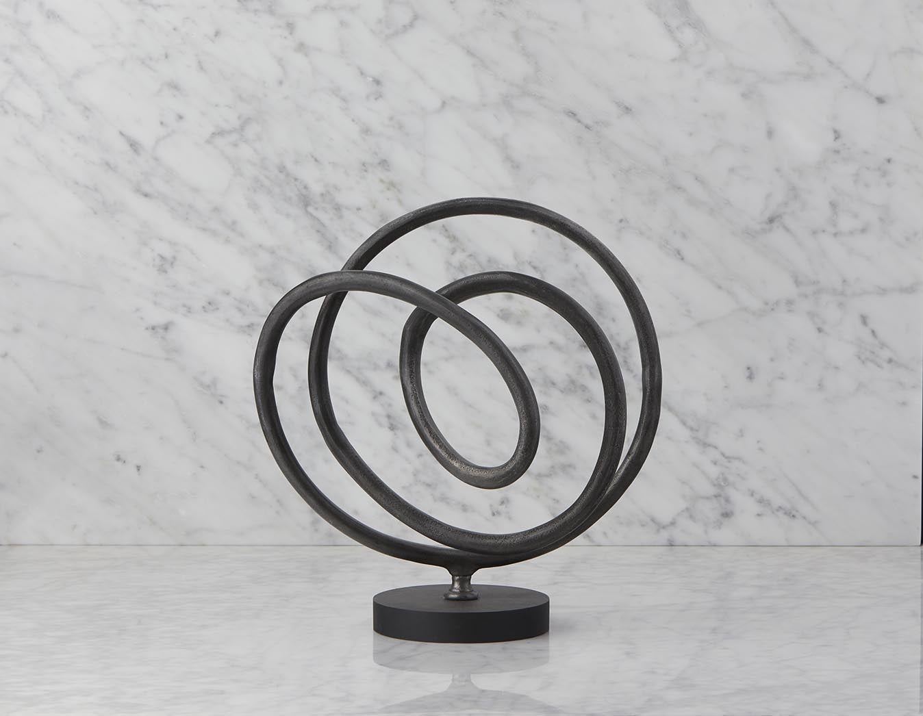 AUREL - sculpture en aluminium 35 cm - Noir