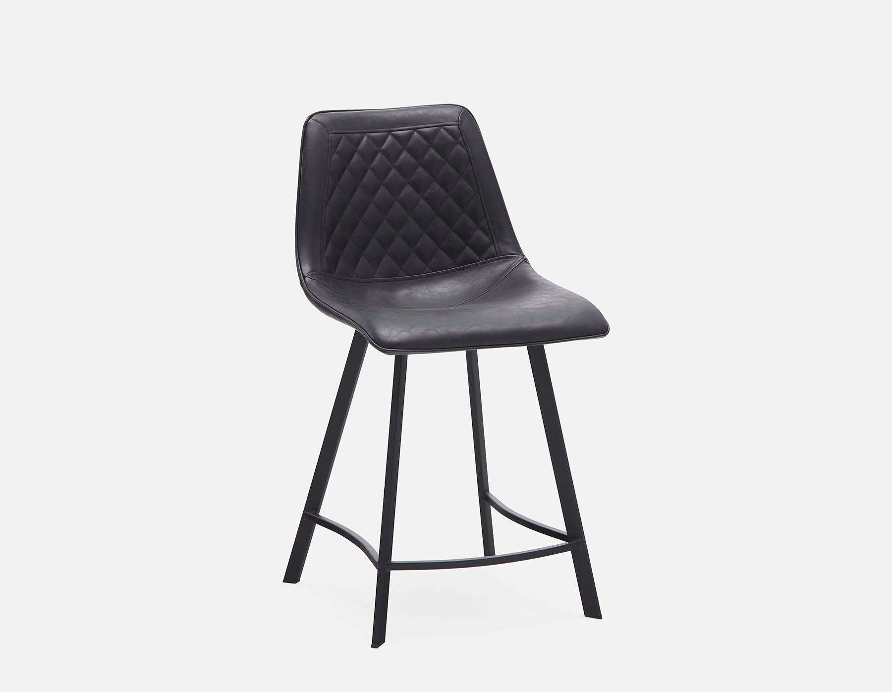 MALI - mid-century modern counter stool with backrest 61 cm - Black
