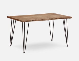 RENO - table de salle à manger en bois d'acacia massif 140 cm - Naturel