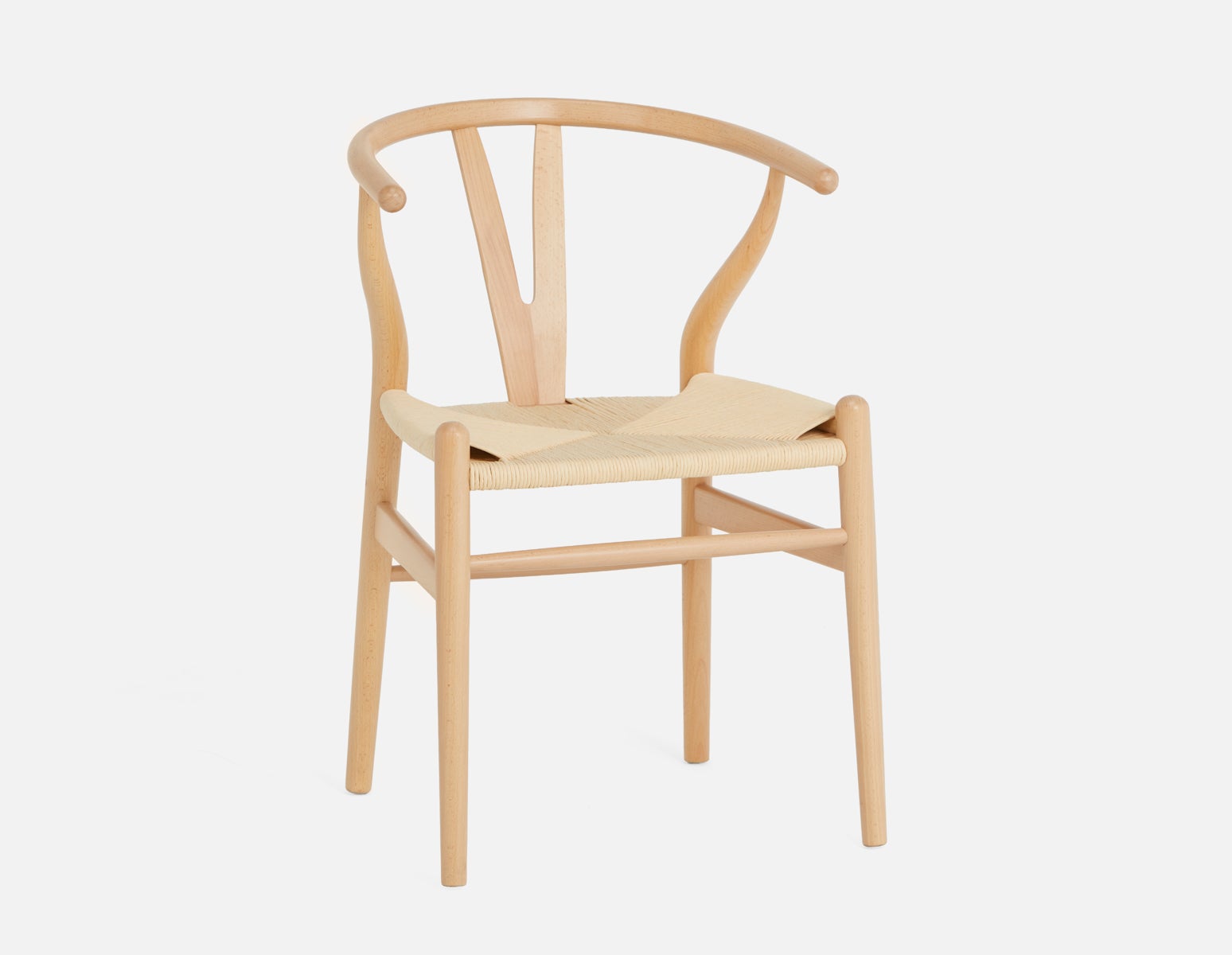 DENMARK - chaise de salle à manger en bois d'hêtre et en corde tissée - Beige