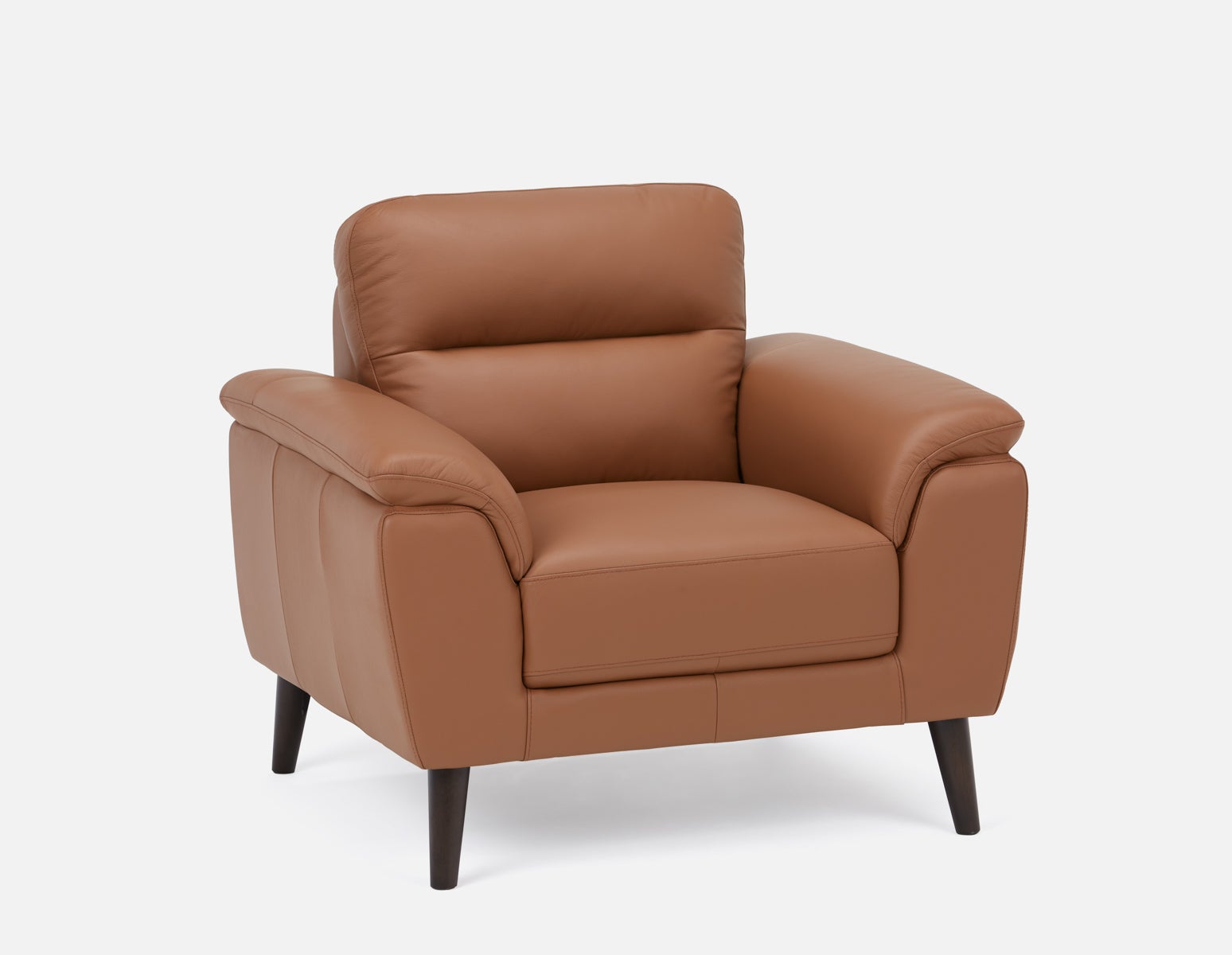 GAMARRA - fauteuil moderne contemporain 100% cuir - Cognac