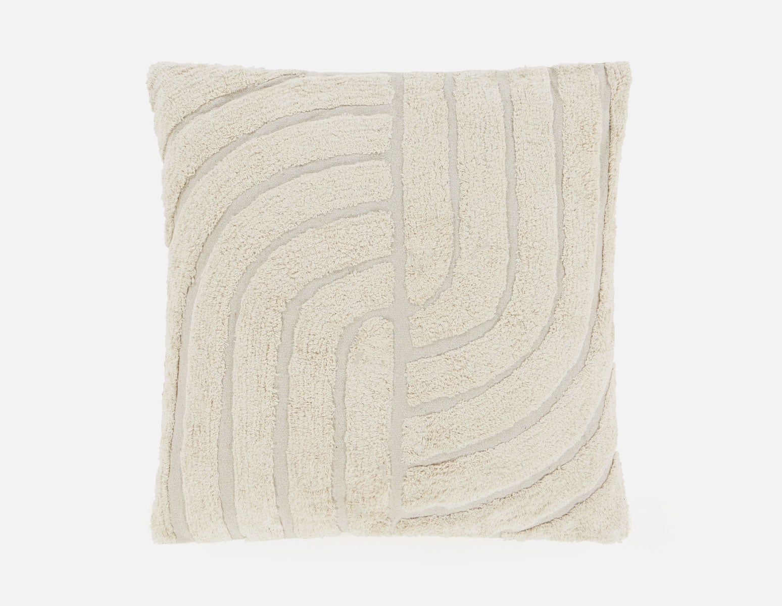 PURI - coussin touffeté en coton 32" x 32" - Naturel