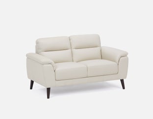 GAMARRA - Causeuse moderne contemporaine 100% cuir - Ivoire