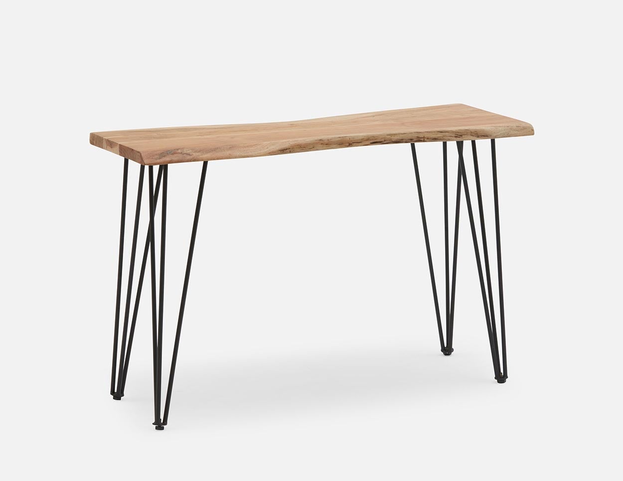 RENO - solid acacia wood console table 120 cm - Natural