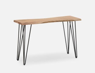 RENO - console en bois d'acacia massif 120 cm - Naturel