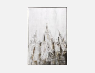 EGLISE - framed hand embellished giclée 100x150cm - Multi