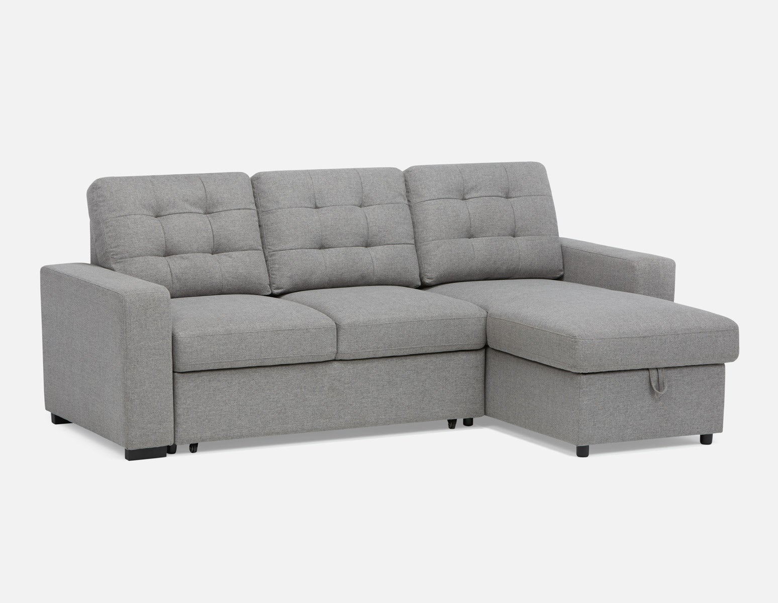 MARNIE - contemporary interchangeable sectional sofa-bed with storage - Grey