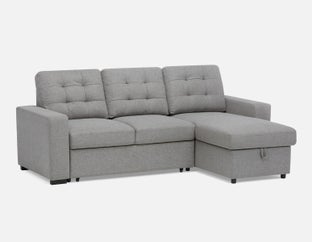 MARNIE - contemporary interchangeable sectional sofa-bed with storage - Grey