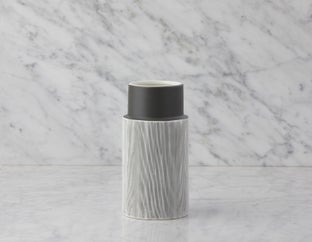 DANIA - ceramic vase 24 cm - White/Grey