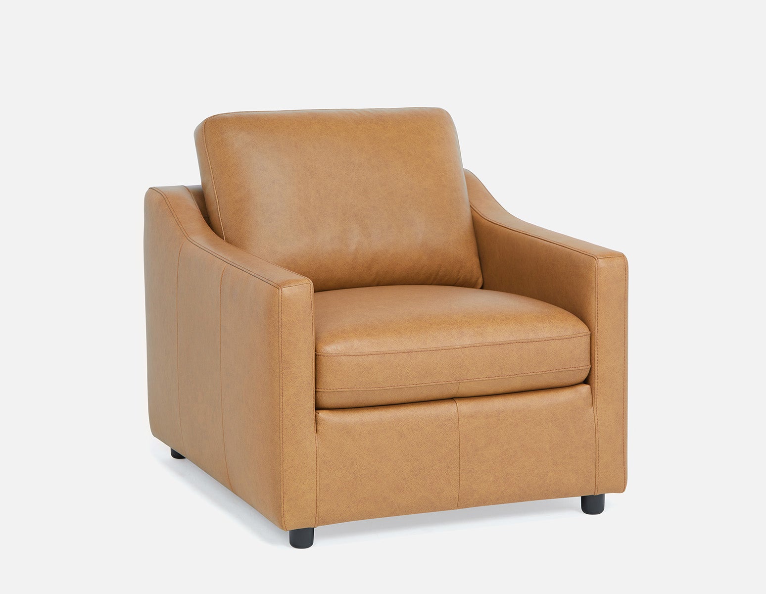 LIMA - modern 100% leather armchair - Caramel
