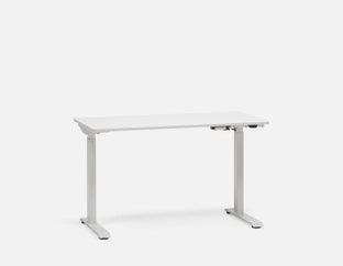 LEVER - bureau électrique à moteur unique 2 niveaux 120 cm (top inclus) - Blanc