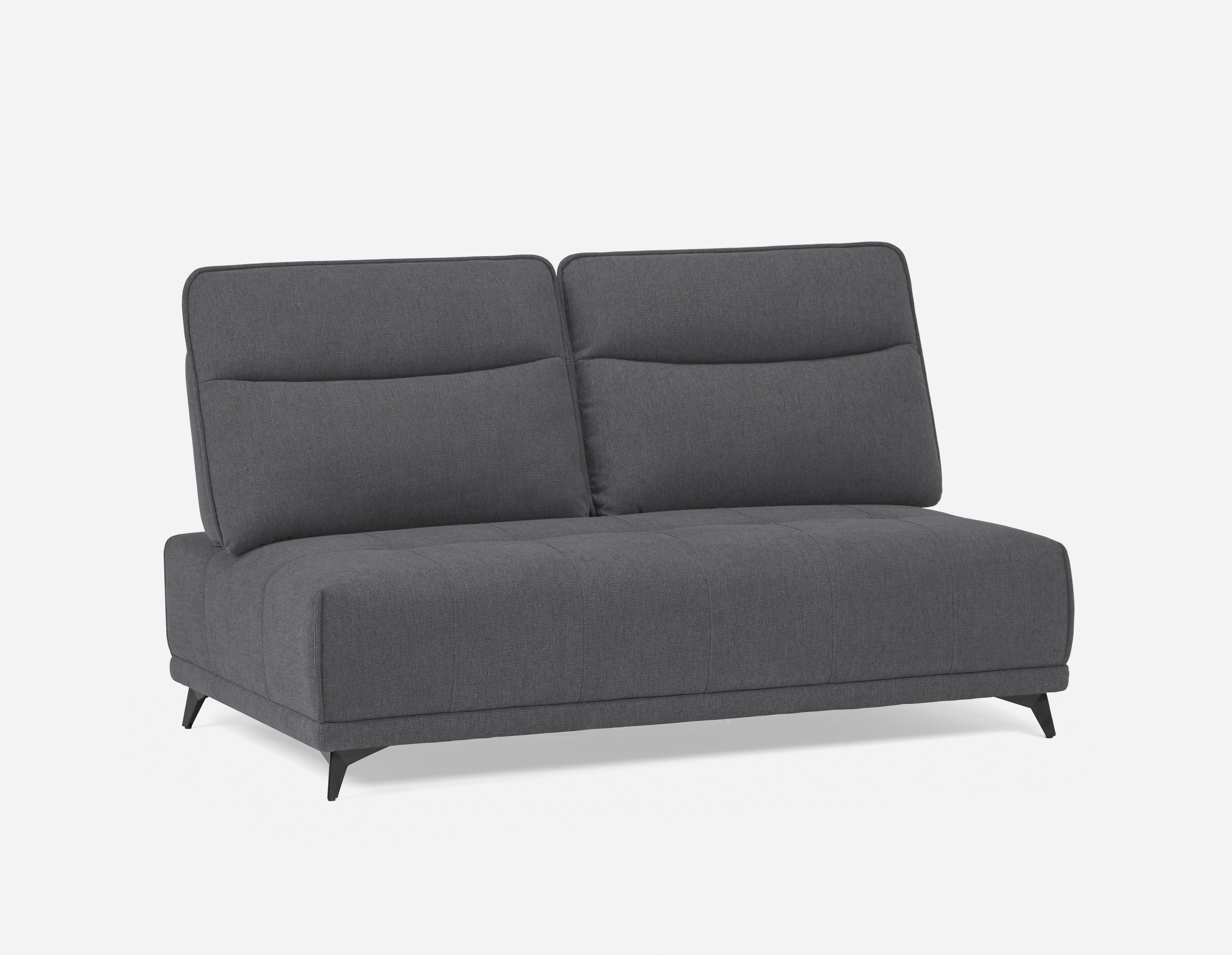 SIMON - modern contemporary armless loveseat with adjustable backrest - Grey