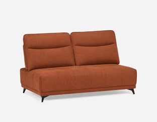 SIMON - modern contemporary armless loveseat with adjustable backrest - Rust