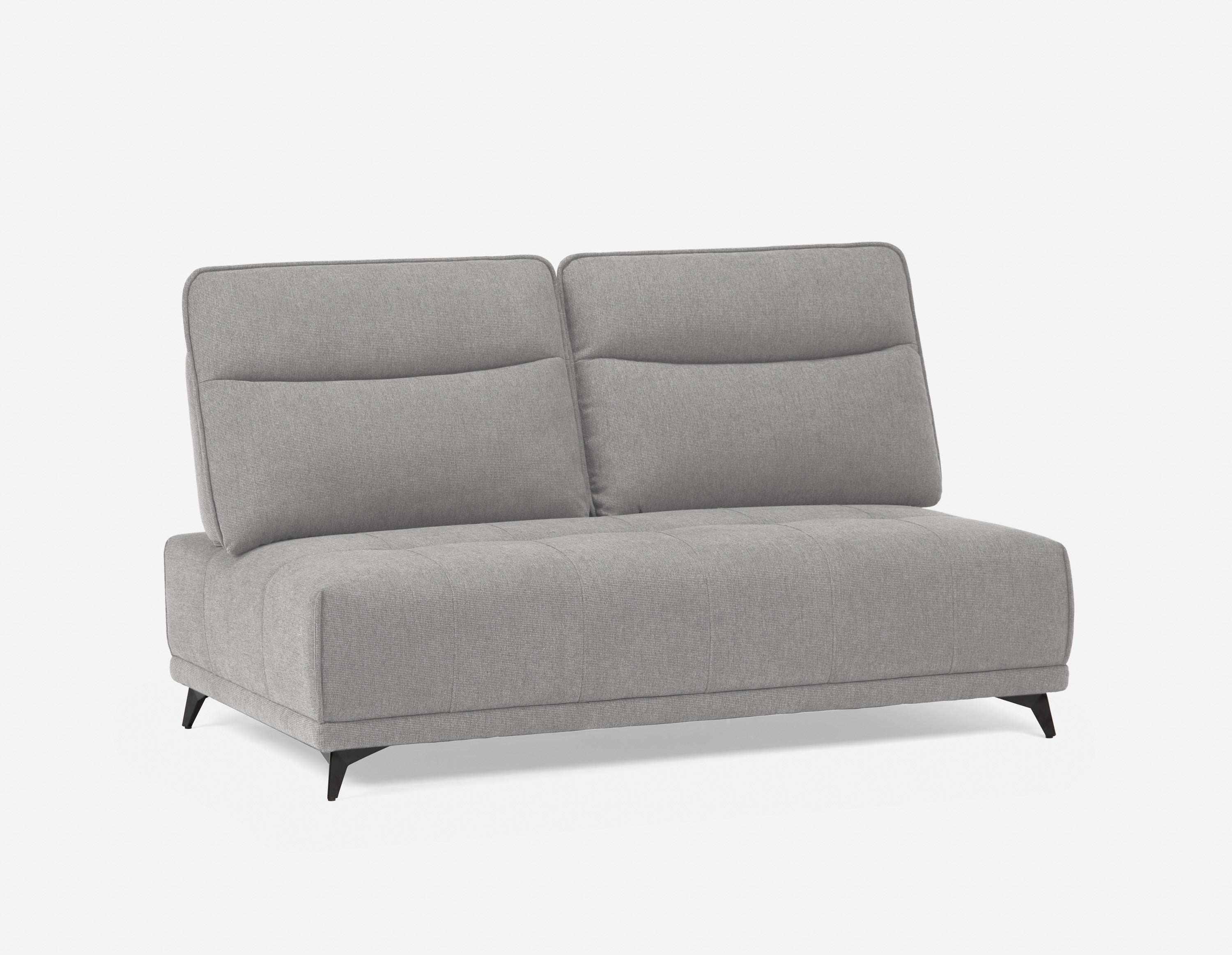 SIMON - modern contemporary armless loveseat with adjustable backrest - Light Grey