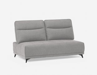 SIMON - modern contemporary armless loveseat with adjustable backrest - Light Grey