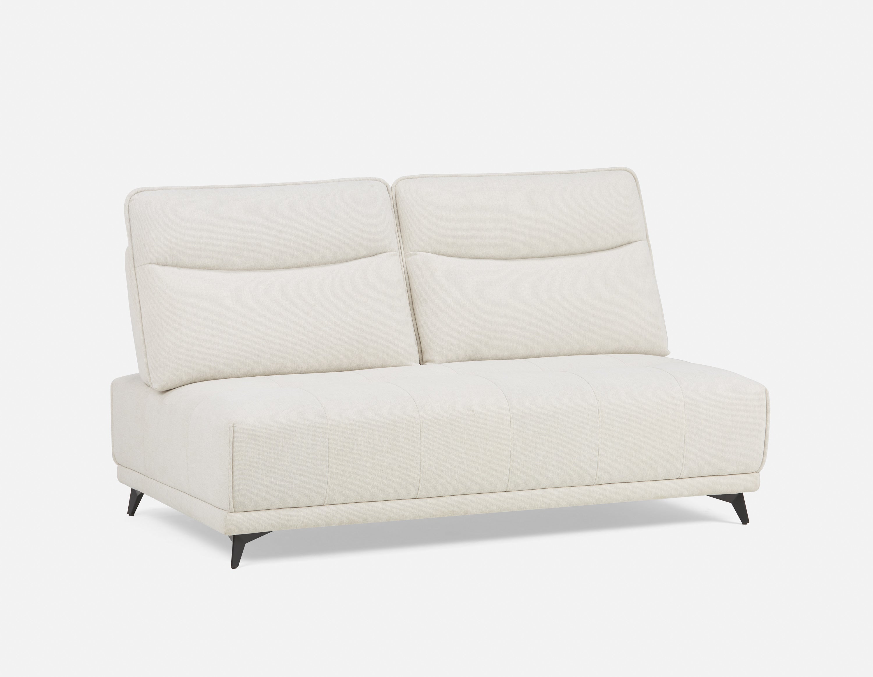 SIMON - modern contemporary armless loveseat with adjustable backrest - Beige