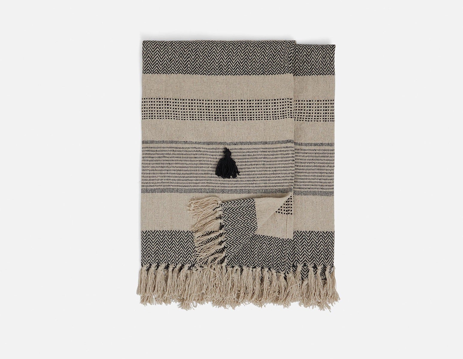 MAURICIO - throw 130 cm x 170 cm - Black/White