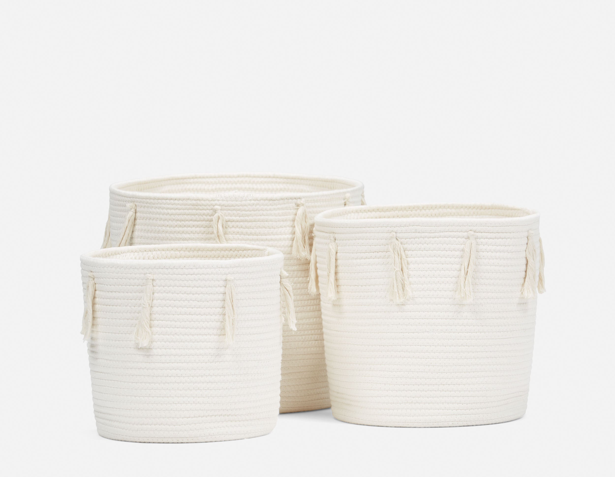 WASCHE - ensemble de 3 paniers - Blanc