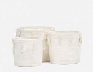 WASCHE - set of 3 baskets - White