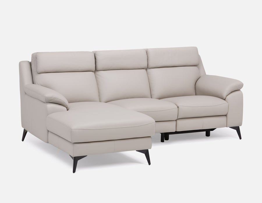GIRONA 100% leather power reclining left-facing sectional sofa undefined