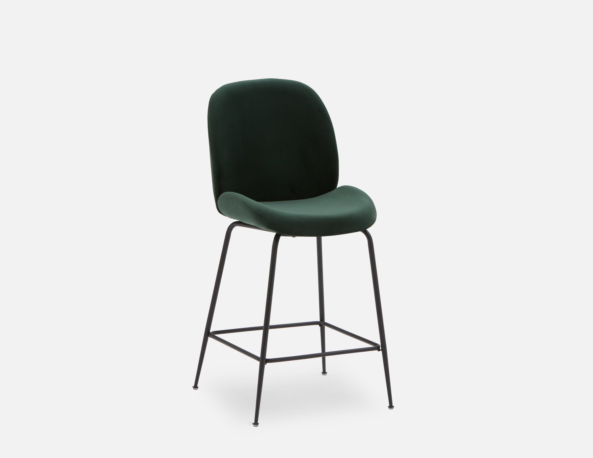 JUDITH - velvet counter stool with backrest 68 cm - Green