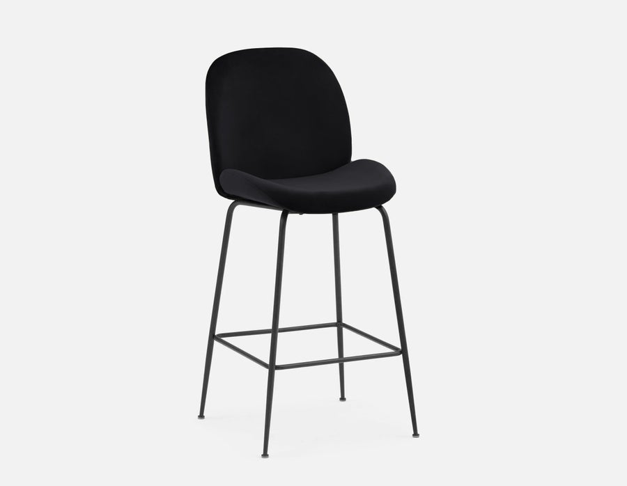 JUDITH velvet bar stool with backrest 78 cm undefined