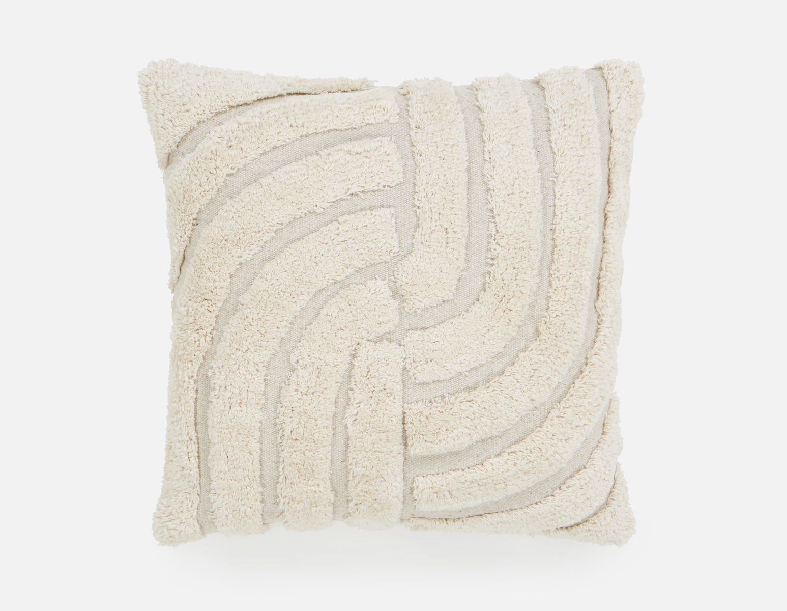 PURI - coussin touffeté en coton 18" x 18" - Naturel