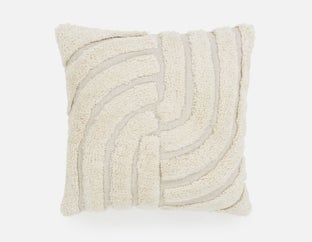 PURI - cotton tufted cushion 18" x 18" - Natural