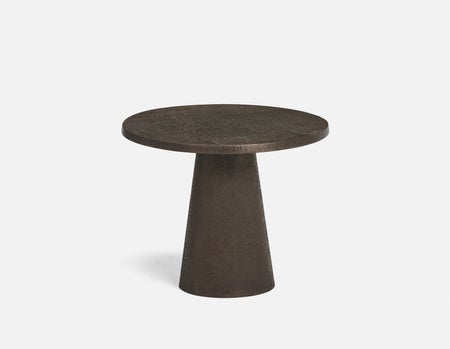 KERALA - handcrafted aluminum end table 63 cm - Bronze
