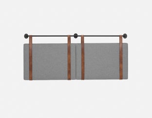 NINO - modern suspended double headboard - Light Grey