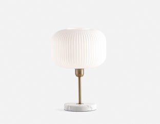 ILIANA - lampe de table avec base en marbre 43 cm haut. - Blanc/or