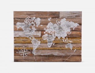 MONDE - tableau peint à la main 120 cm x 90 cm - Multi