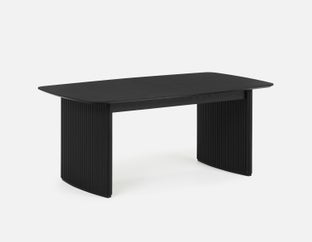 LESTER - table à rallonge 180 cm à 220 cm - Noir