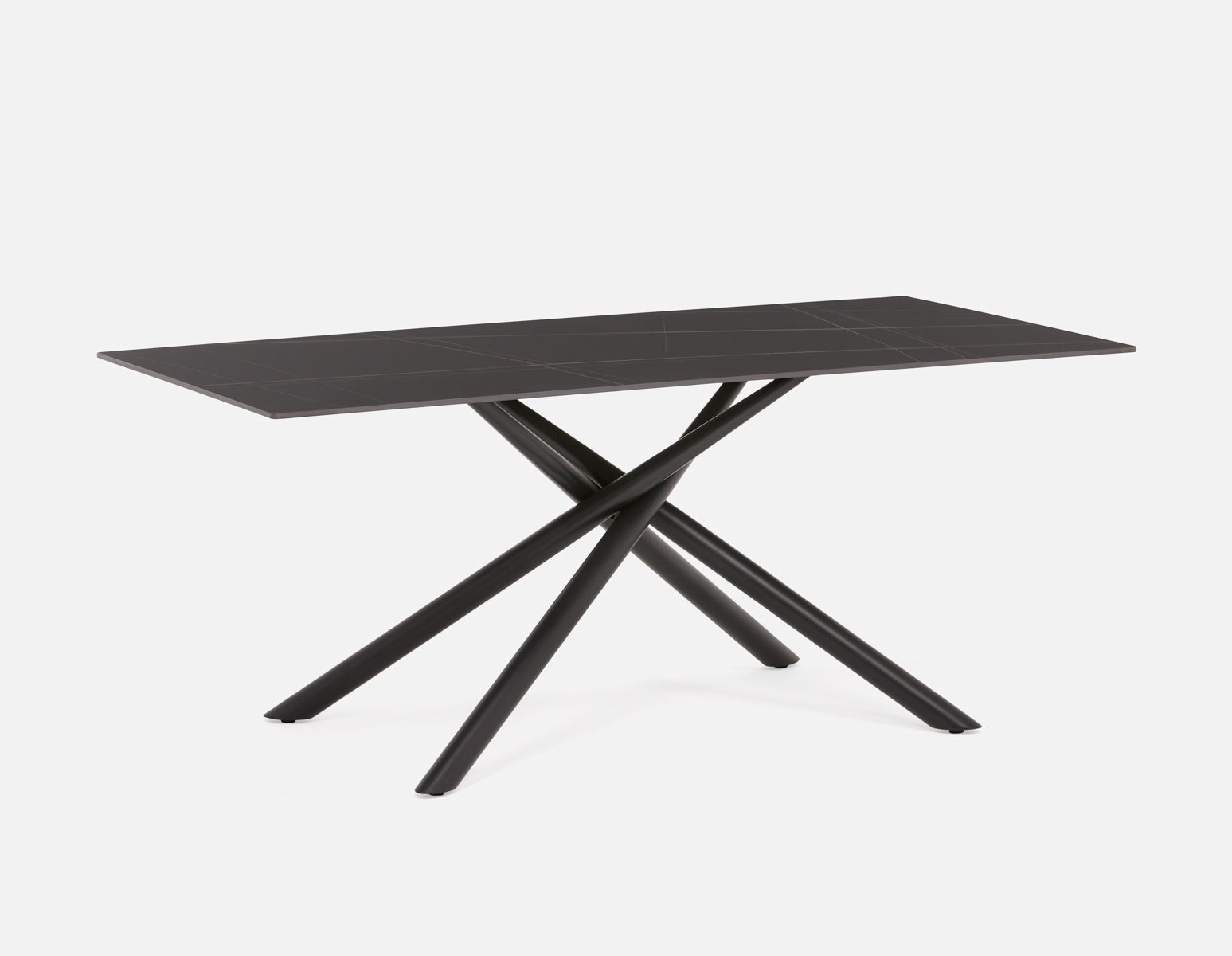 YANO - modern minimalist ceramic top dining table 180 cm - Black