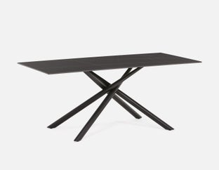 YANO - modern minimalist ceramic top dining table 180 cm - Black