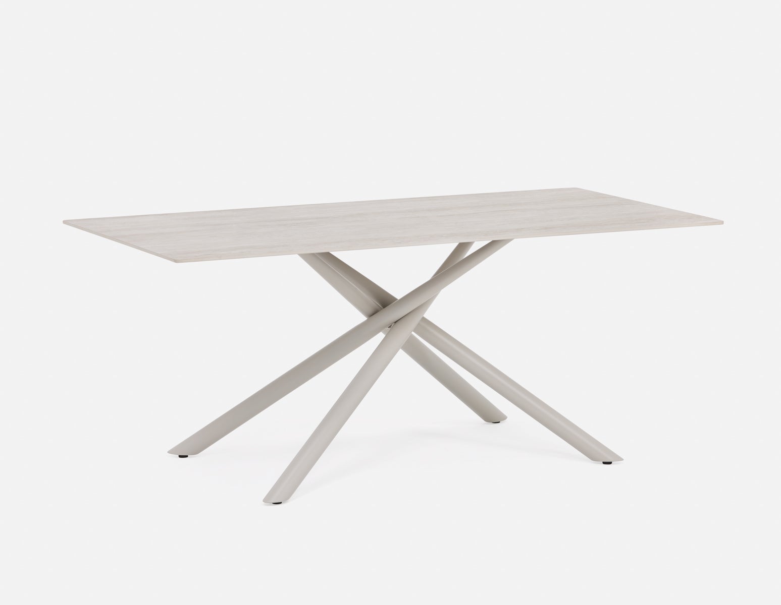 YANO - table de salle à manger moderne minimaliste avec plateau en céramique 180 cm - Beige