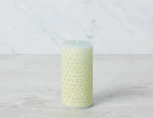 OLAN - pillar candle 14 cm - Green