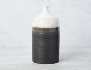 ANDROS - vase étroit 30cm - Noir/blanc
